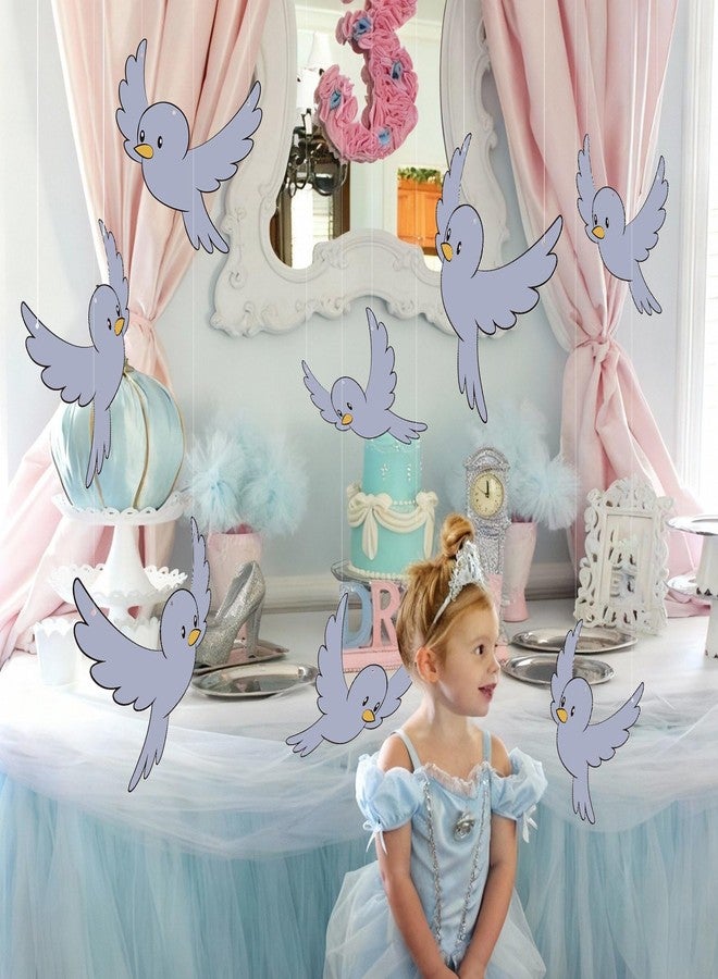 Weekgrat 25 Pcs Princess Gray Party Decor Princess Theme Party Favors Blue Bird Hanging Ornament 11.81 Inch Bluebird Paper Cutouts for Craft Home Birthday Supplies - Image 5